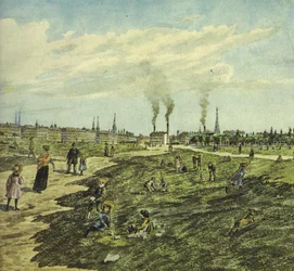 The Schmelz as a Military Exercise Ground and Place for Play and Strolling. Eastward View (section)